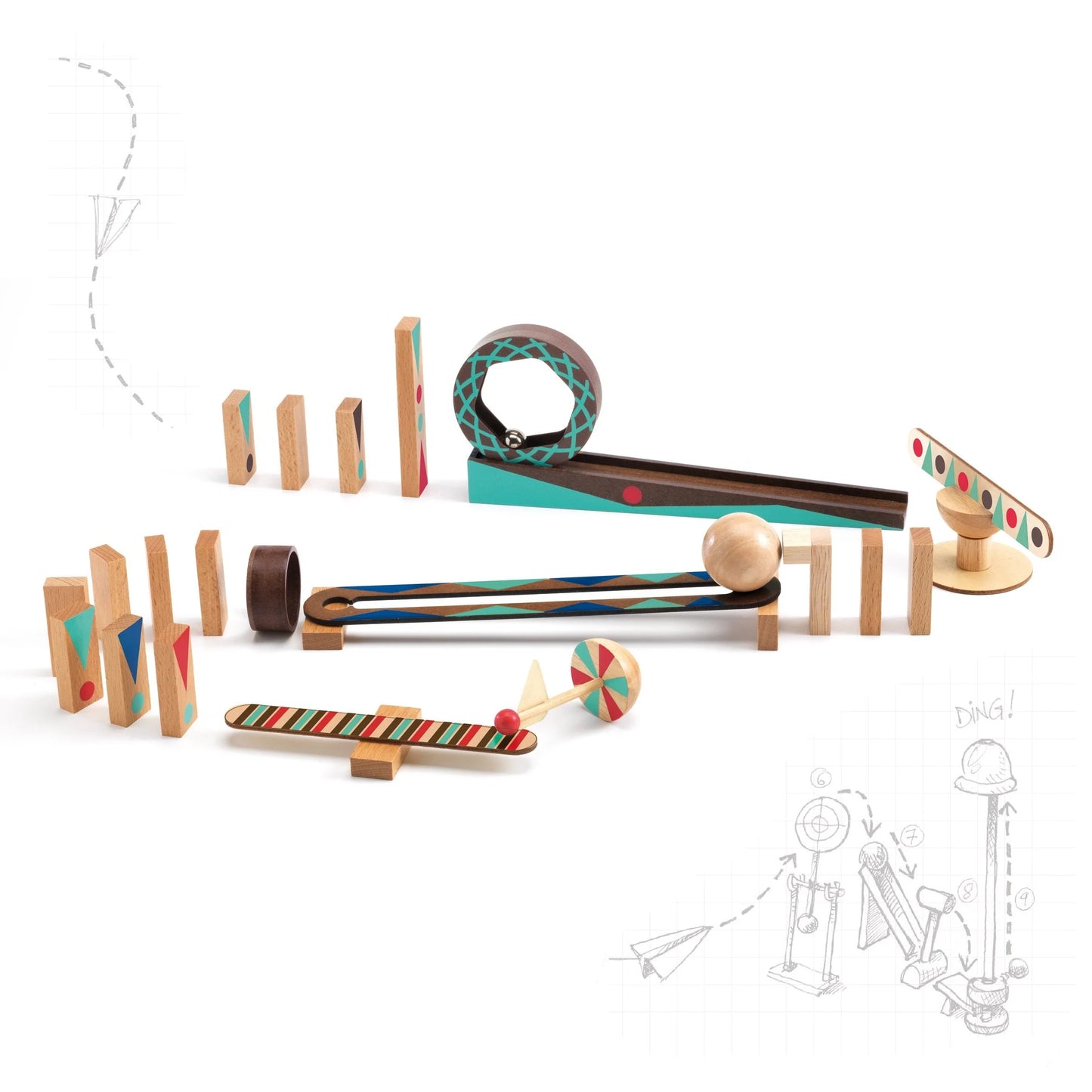 Zig & Go Roll | 28 pc Chain Reaction Construction Set