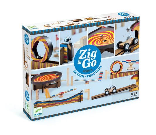 Zig & Go Wroom | 45 pc Chain Reaction Construction Set