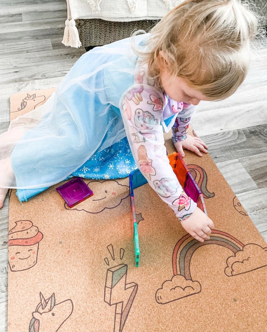 Kids Unicorn Non-Toxic Cork Yoga & Play Mat