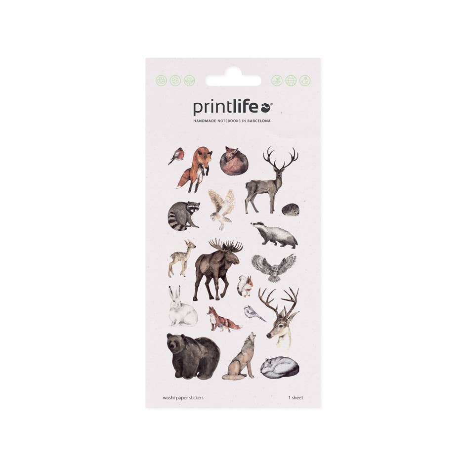 Forest Animals Paper Stickers