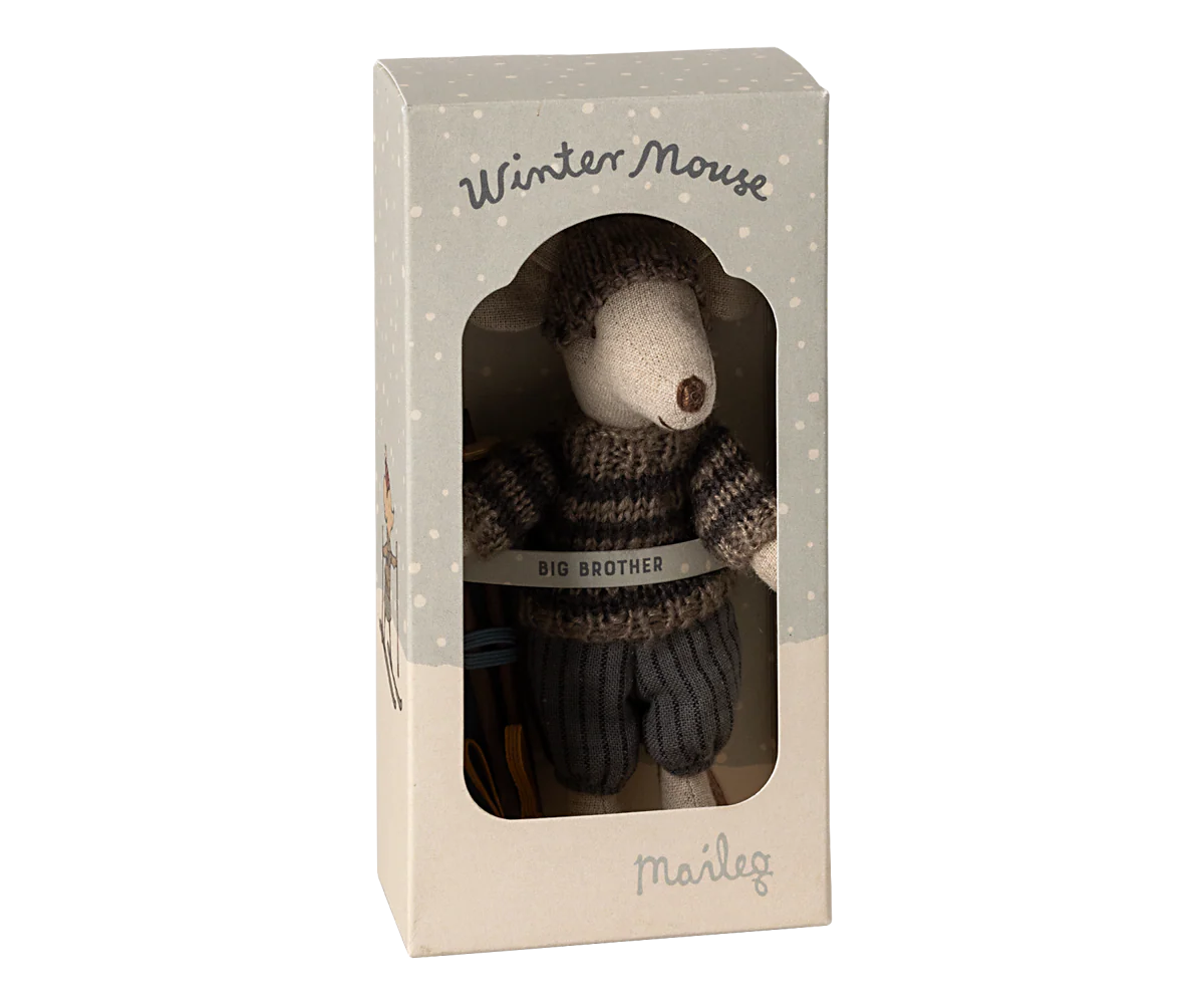 Big Brother Winter Mouse With Ski Set | Grey