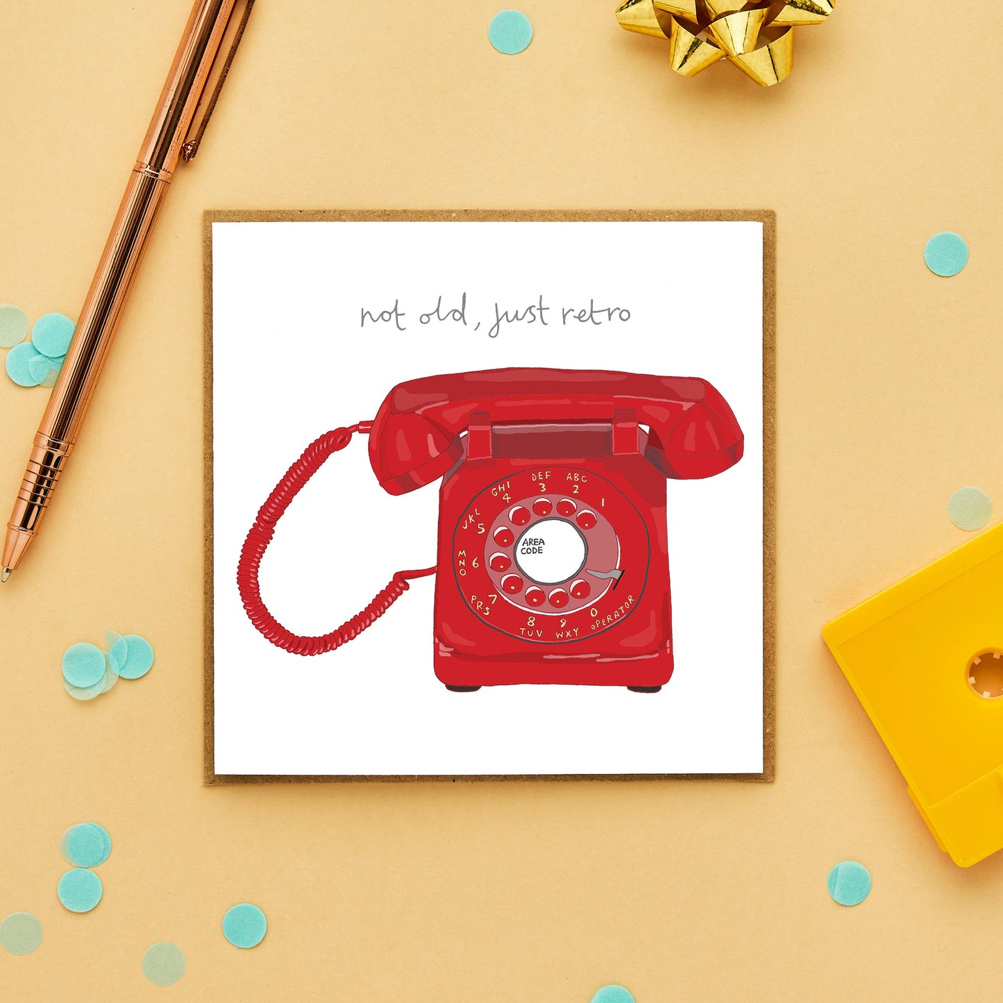 Funny Retro Phone Birthday Card
