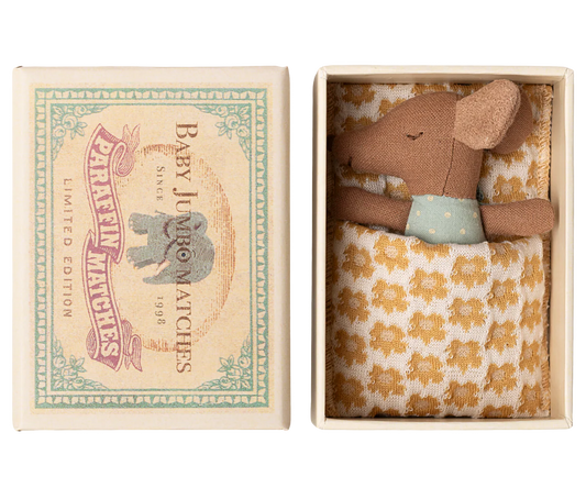 Sleepy Wakey Baby Mouse In Matchbox | Blue