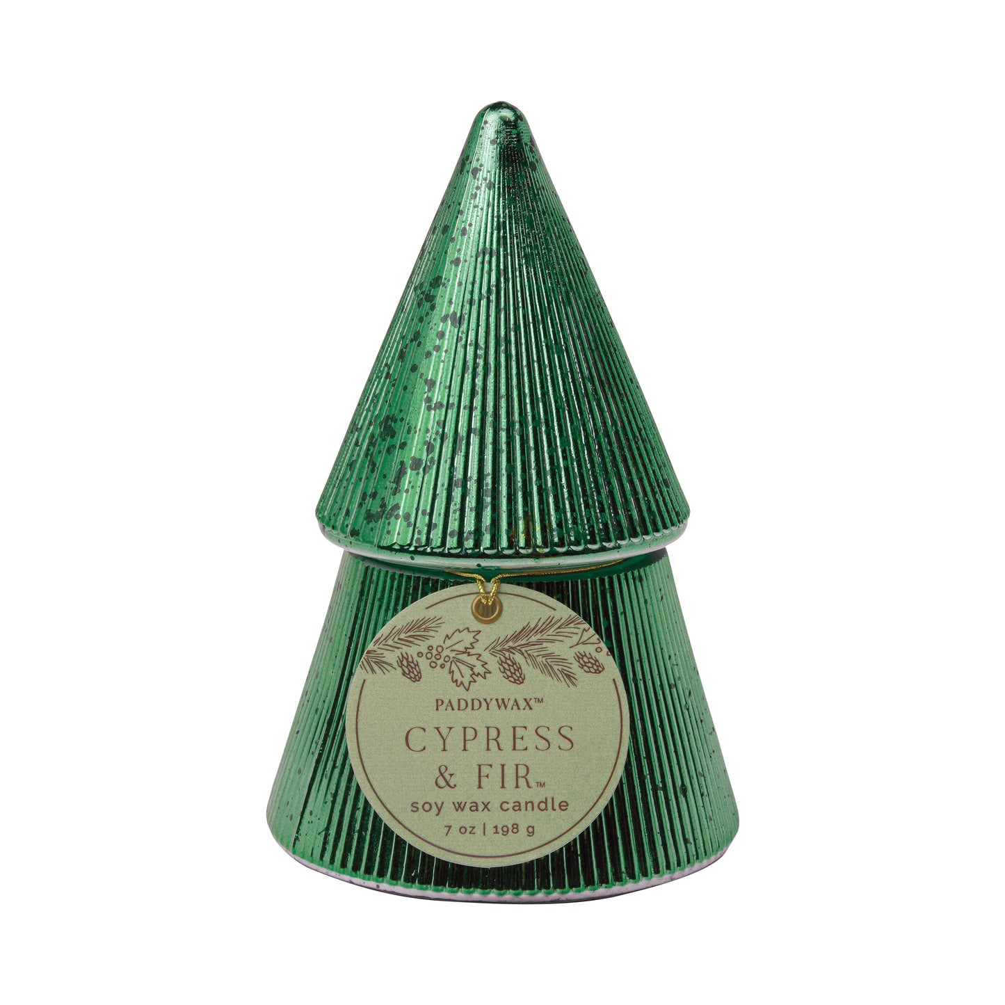 Green Mercury Glass Tree Candle | Cypress & Fir