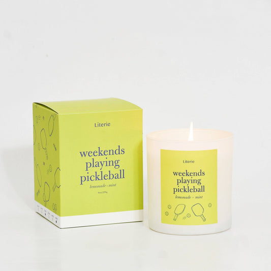 Weekends Playing Pickleball Candle