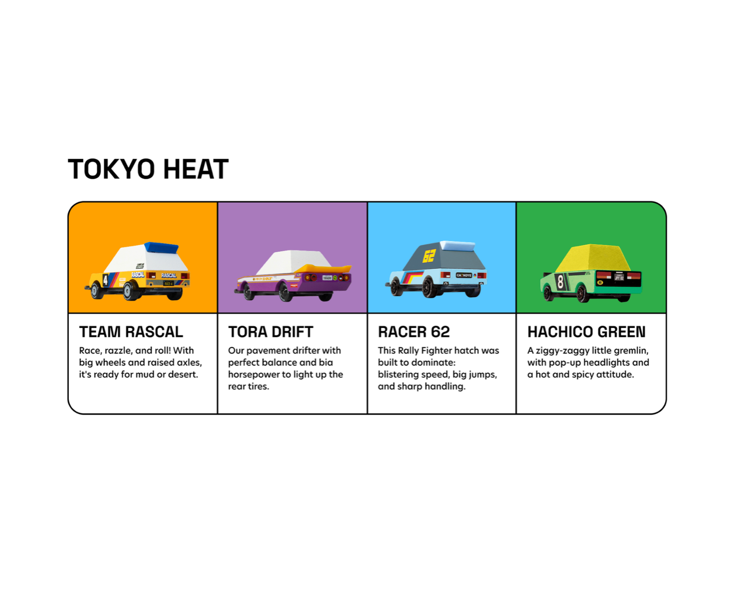 Tokyo Heat Cars | 4-Pack