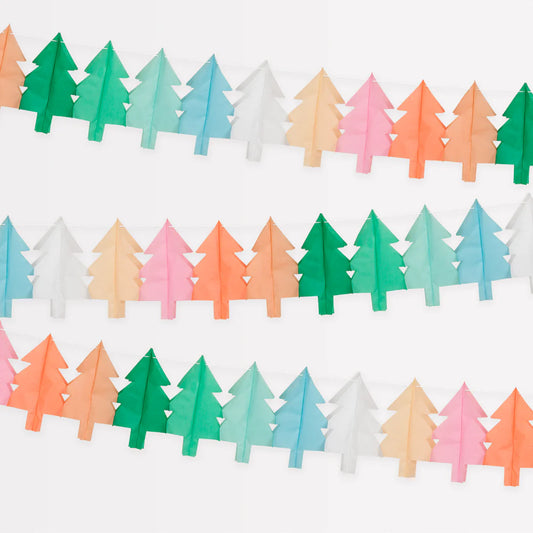 Tissue Paper Tree Garlands