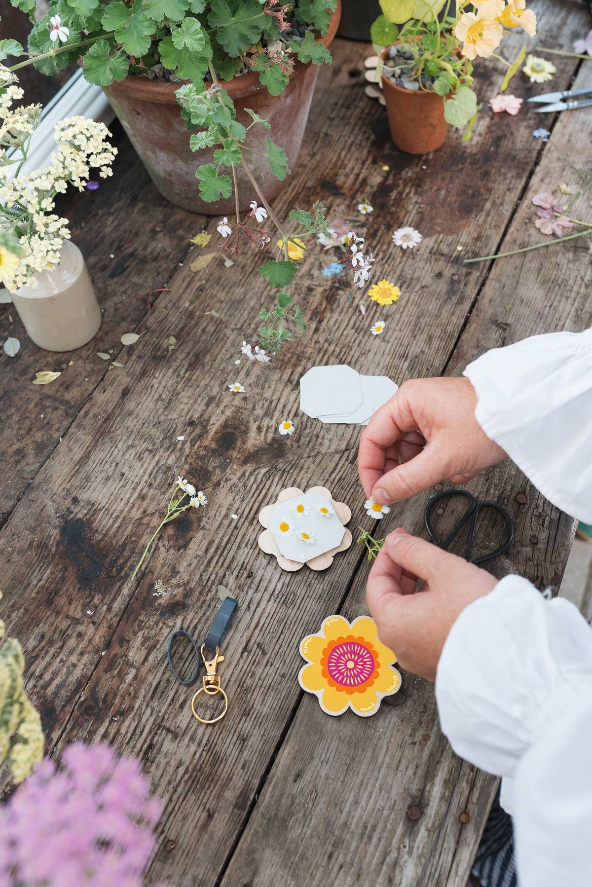Keyring Flower Press | Oranges & Pinks