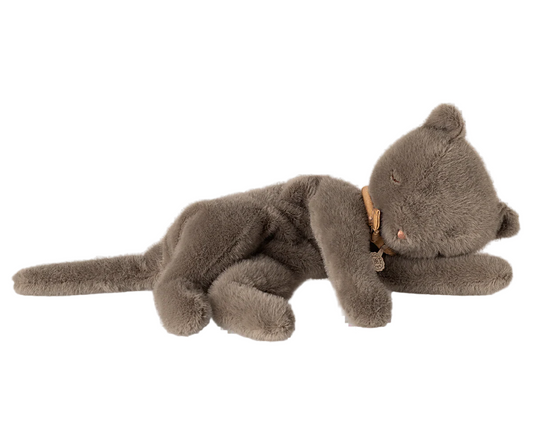 Sleeping Kitten Plush | Medium Grey