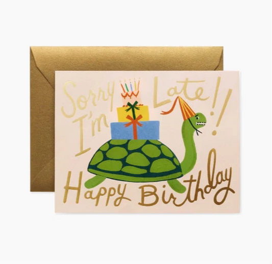 Turtle Belated Birthday Card