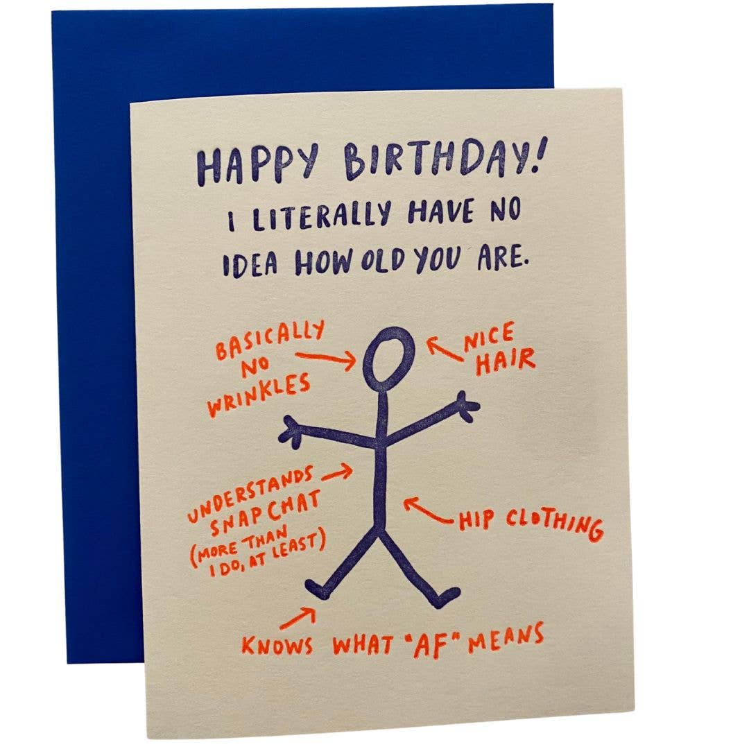 No Idea How Old You Are Birthday Card