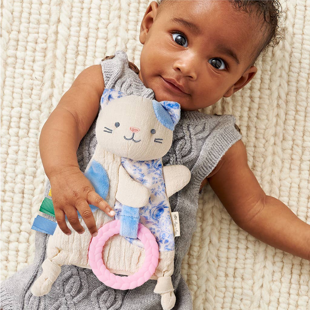 Bitzy Crinkle Sensory Toy + Teether | Kitty