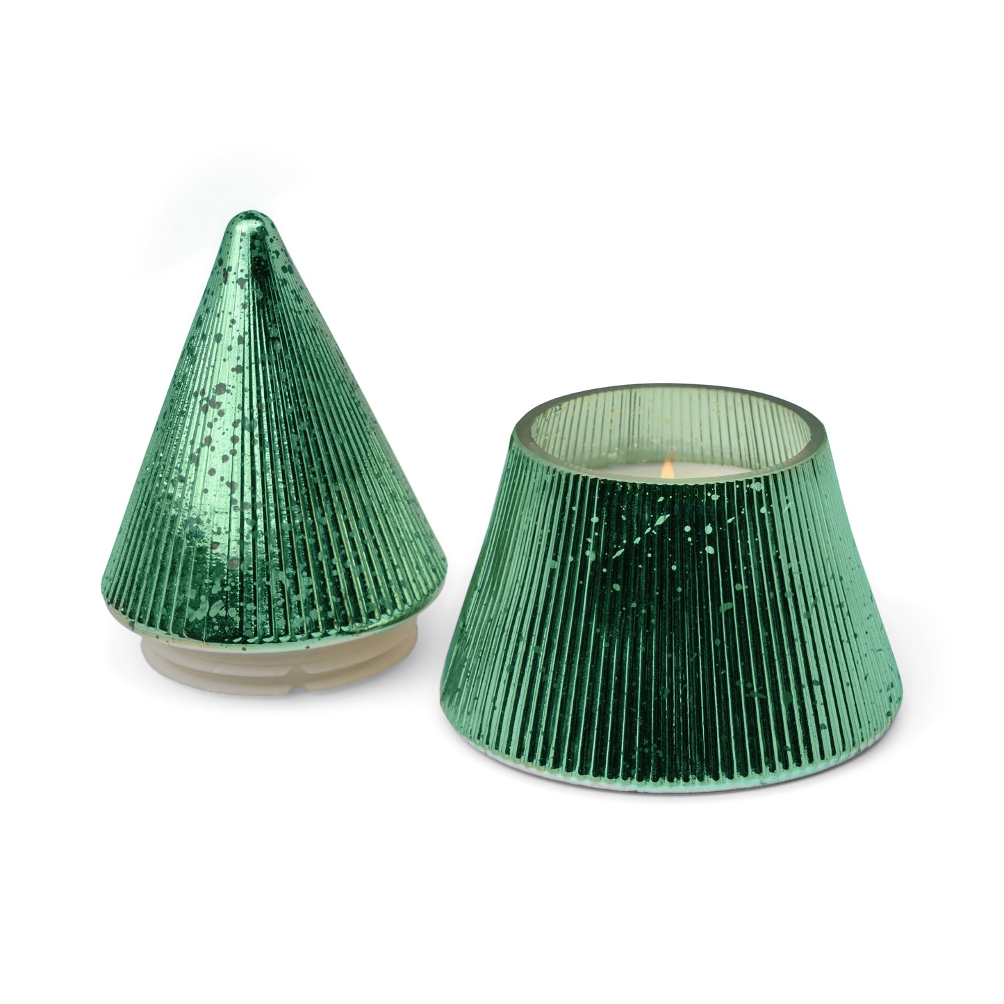 Green Mercury Glass Tree Candle | Cypress & Fir