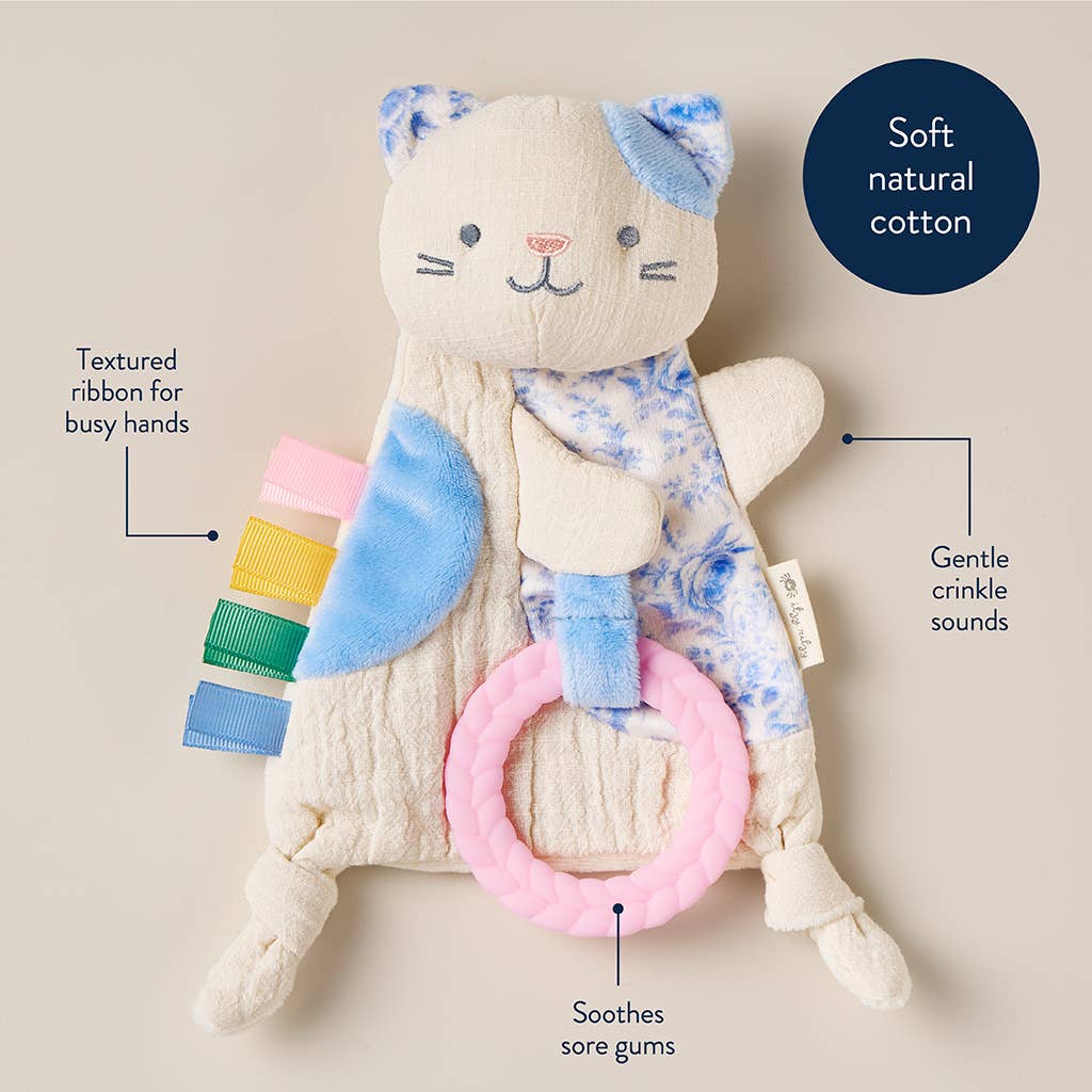 Bitzy Crinkle Sensory Toy + Teether | Kitty