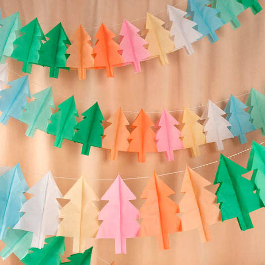 Tissue Paper Tree Garlands