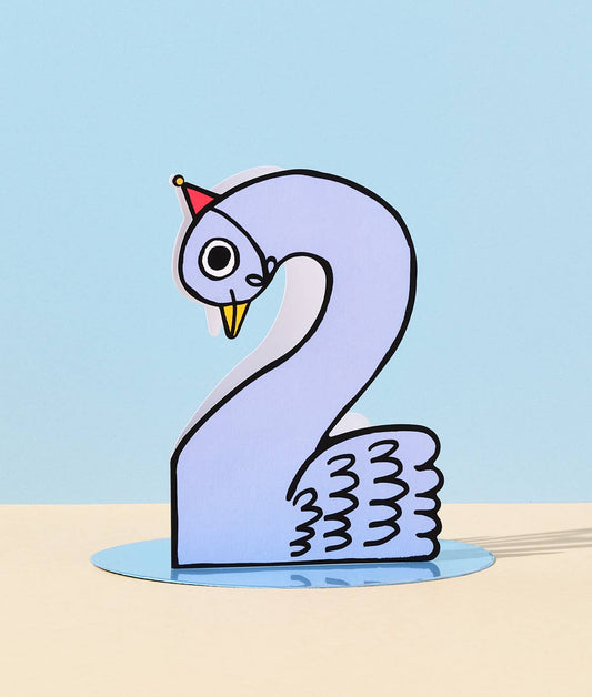 Swan #2 | Kid's Birthday Number Card