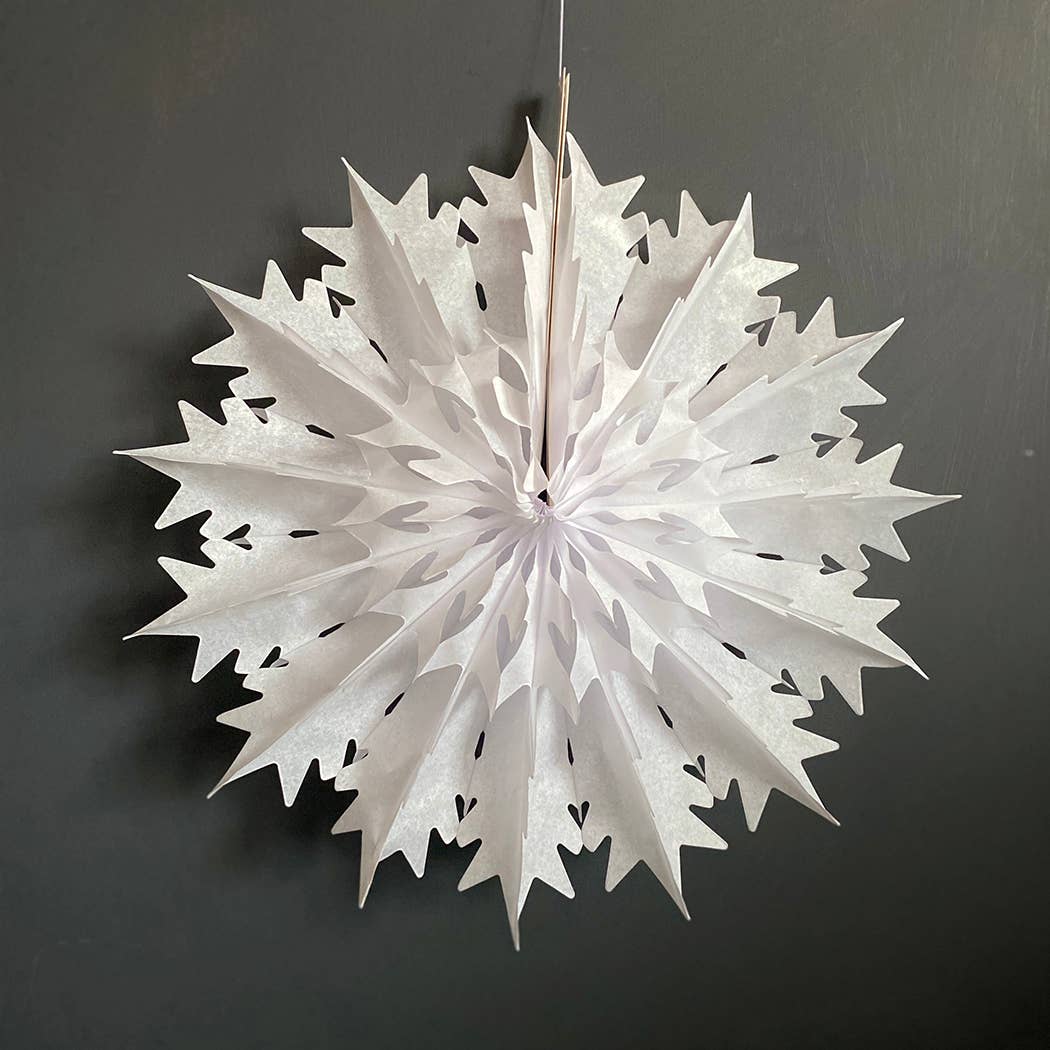 Extra Large Paper Fan | White Spike