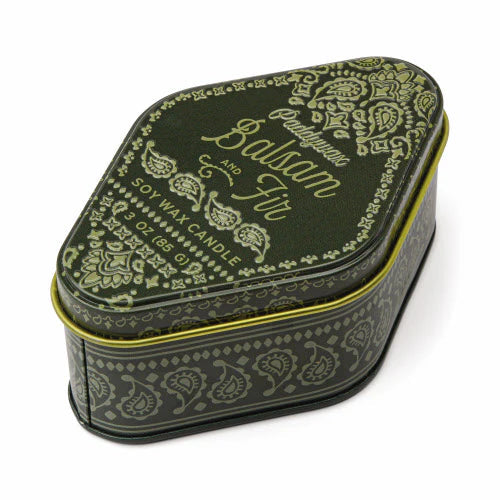 Bandana Patterned Tin Candle | Balsam & Fir