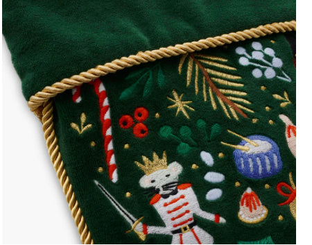 Nutcracker Embroidered Stocking