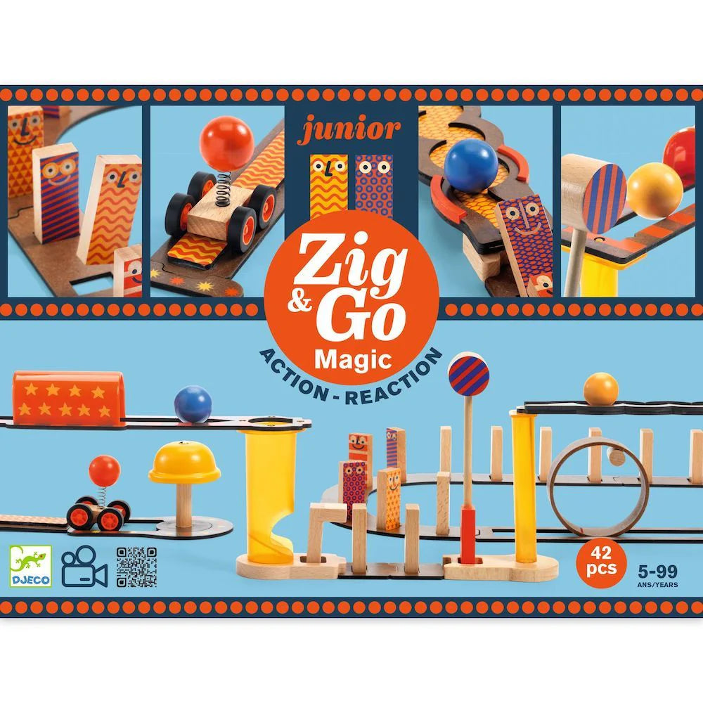 Zig and Go Junior Magic | 42 pc Chain Reaction Construction Set