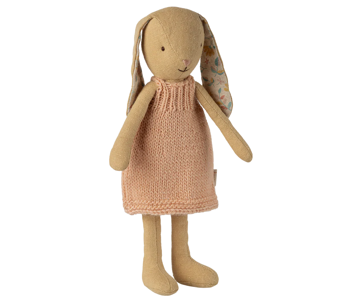 Bunny In Knitted Dress | Cream Yellow