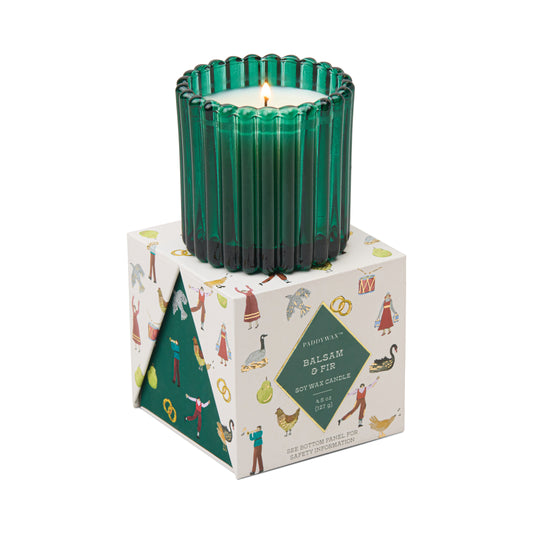 Merry Holiday Green Glass Candle | Balsam & Fir