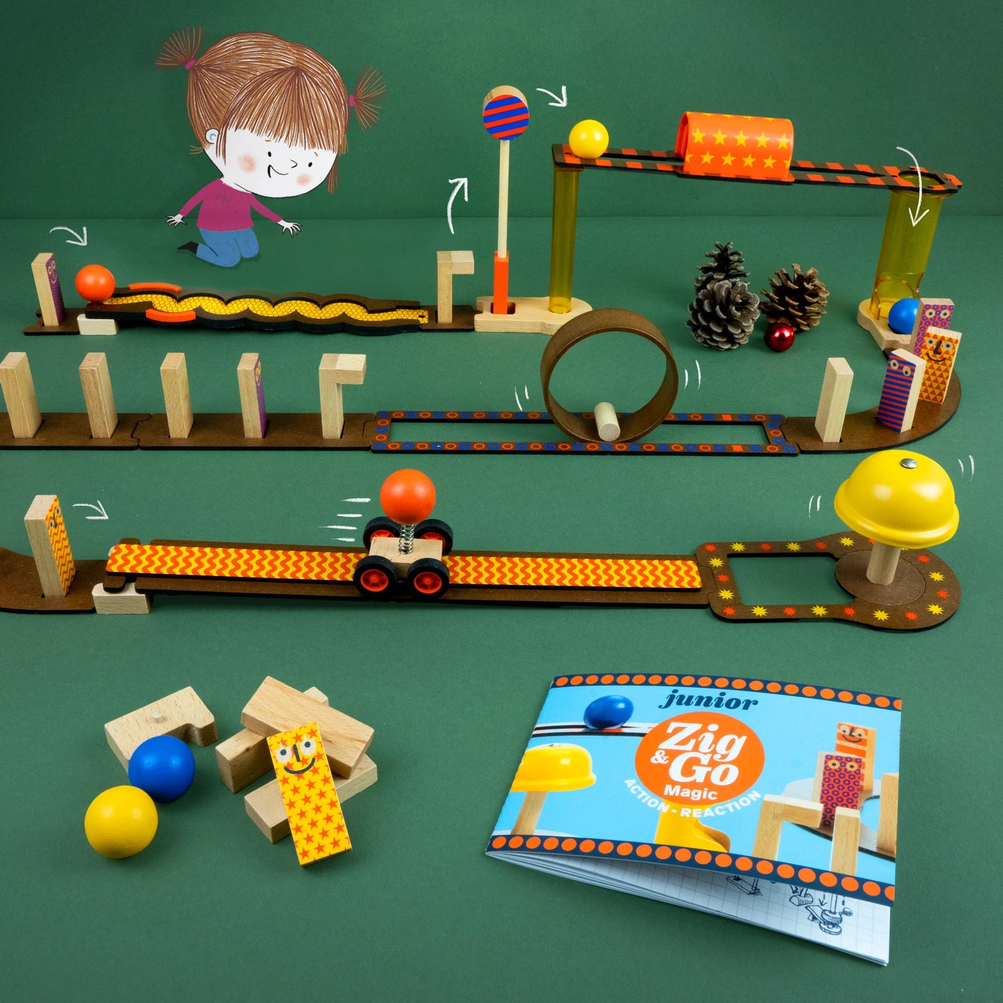 Zig and Go Junior Magic | 42 pc Chain Reaction Construction Set