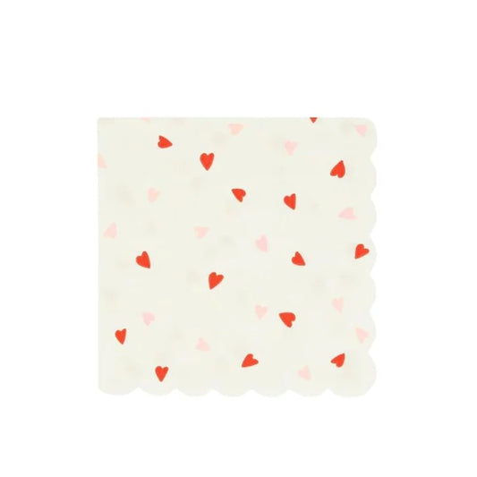 Small Heart Pattern Napkins | 16 Pack