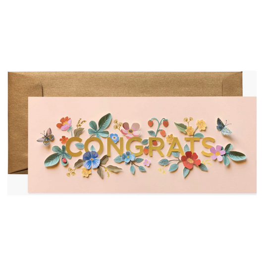 Floral Cut Paper Congrats Card