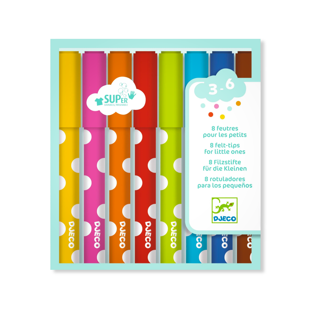 Felt Tip Markers for Little Hands | Set of 8