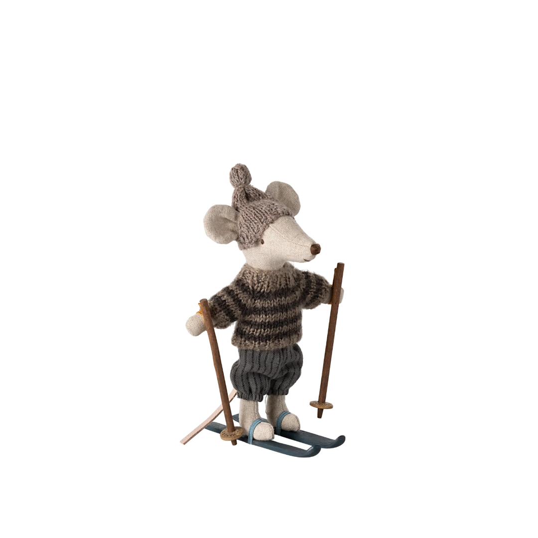 Big Brother Winter Mouse With Ski Set | Grey