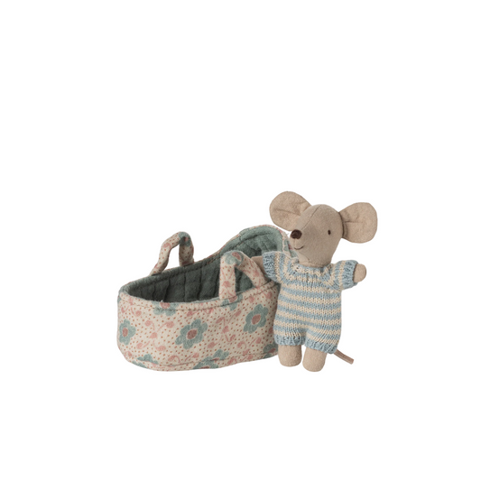 Baby Mouse In Carry Cot | Blue
