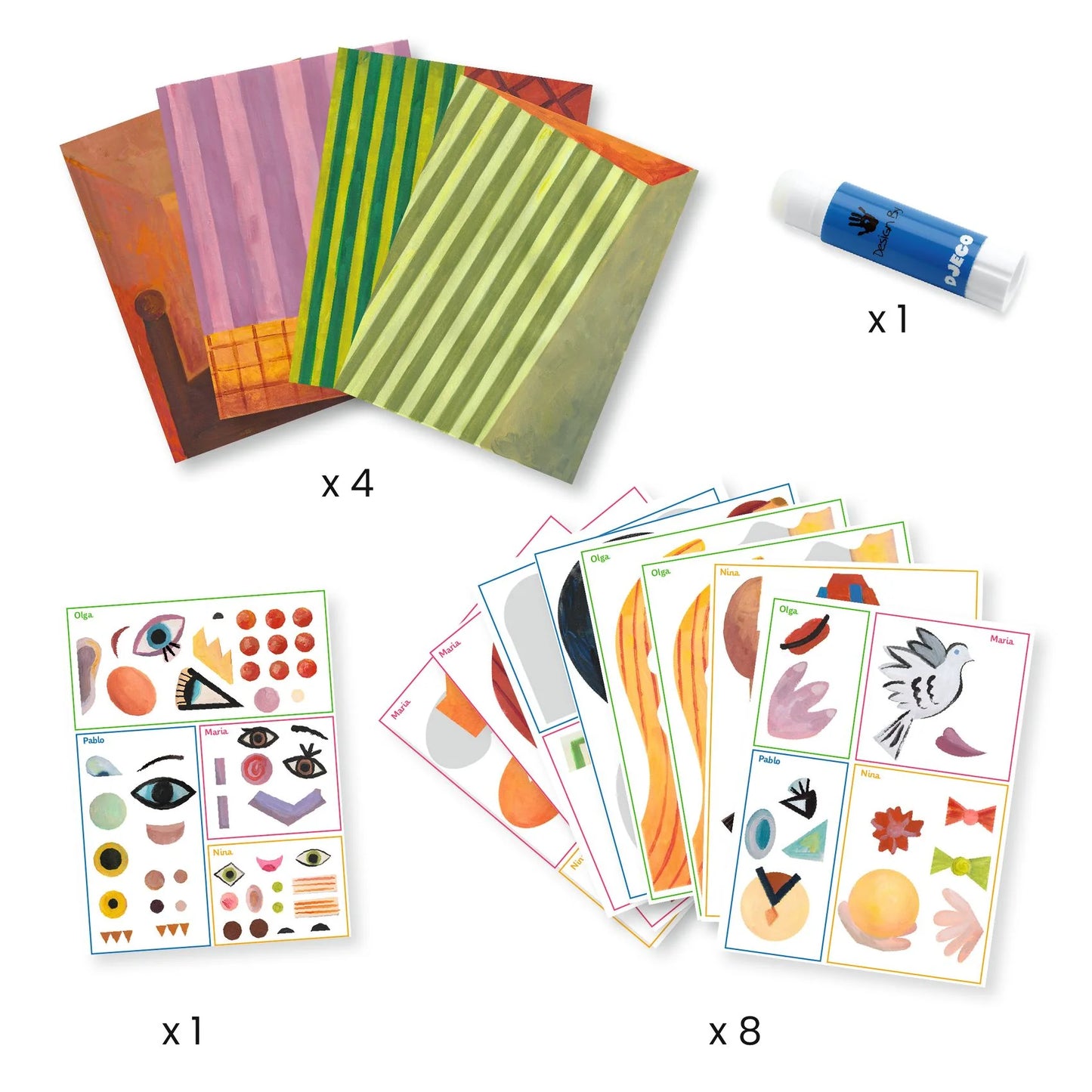 Inspired By Picasso | Square Heads Collage Art Kit