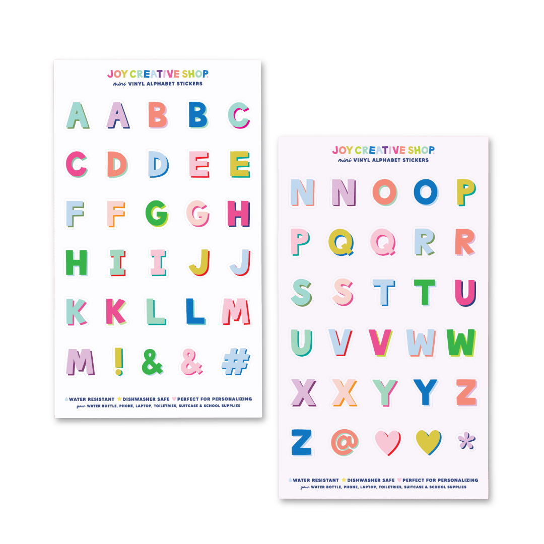 Mini Vinyl Alphabet Stickers