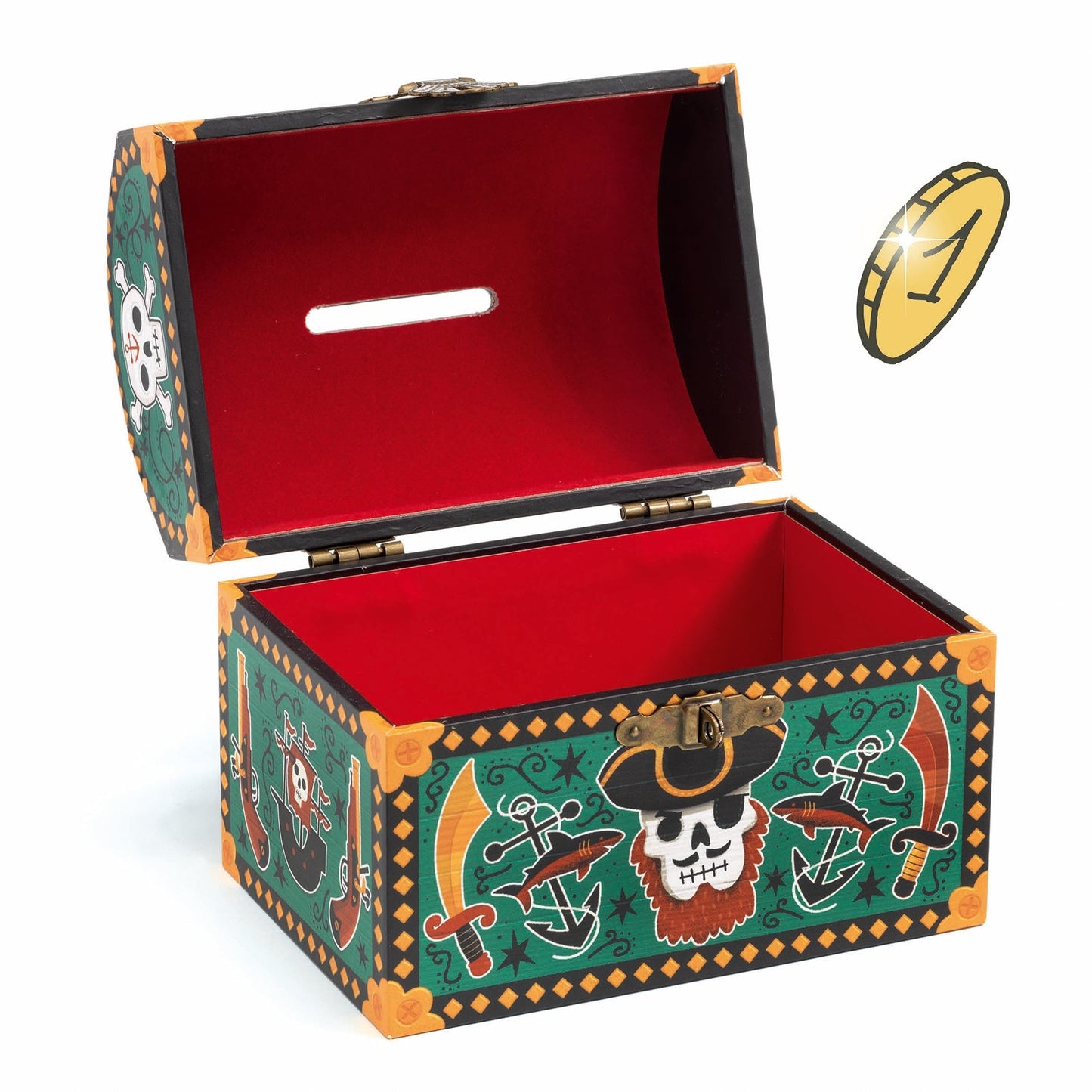 Wooden Pirate Treasure Box