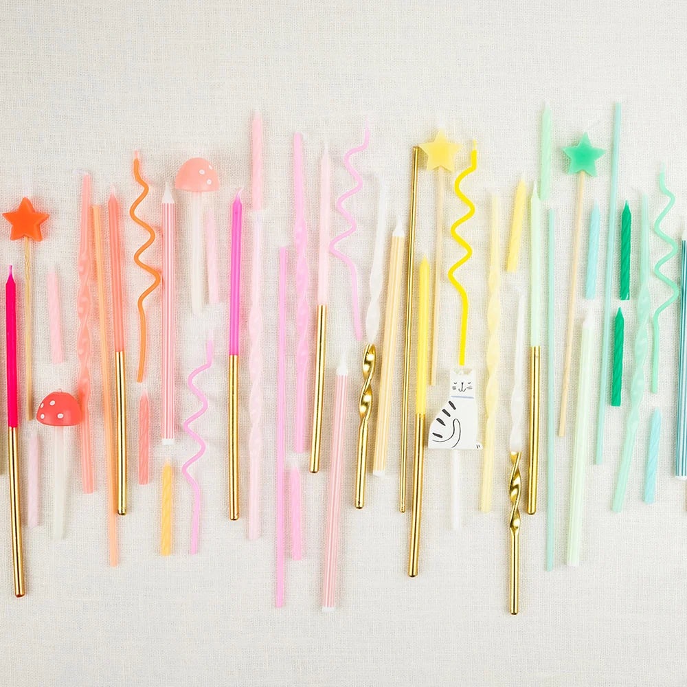 Super Skinny Striped Candles
