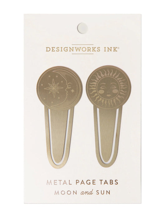 Celestial Brass Page Tabs | Moon and Sun
