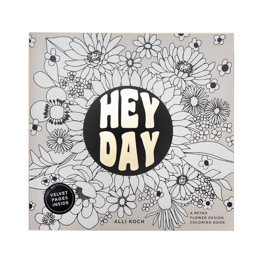 Heyday: A Retro Flower Design Coloring Book.
