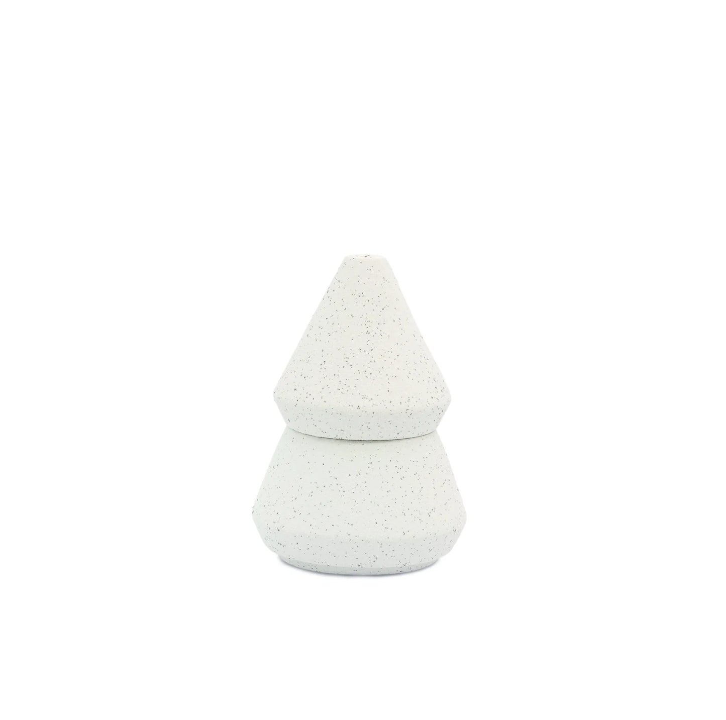 Cypress & Fir 5.5 oz | White Speckled Ceramic Tree Candle