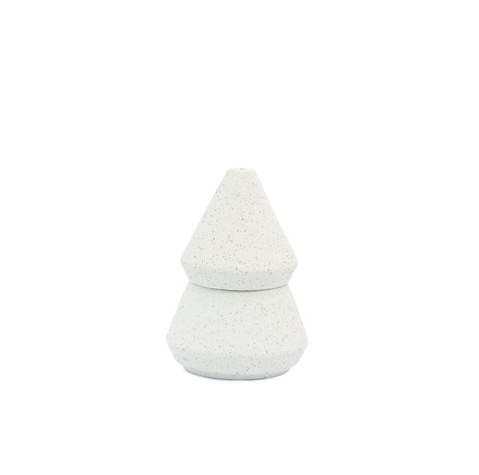 Cypress & Fir 5.5 oz | White Speckled Ceramic Tree Candle