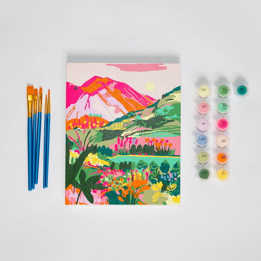Mini Paint by Number Kit - Rainbow Mountain