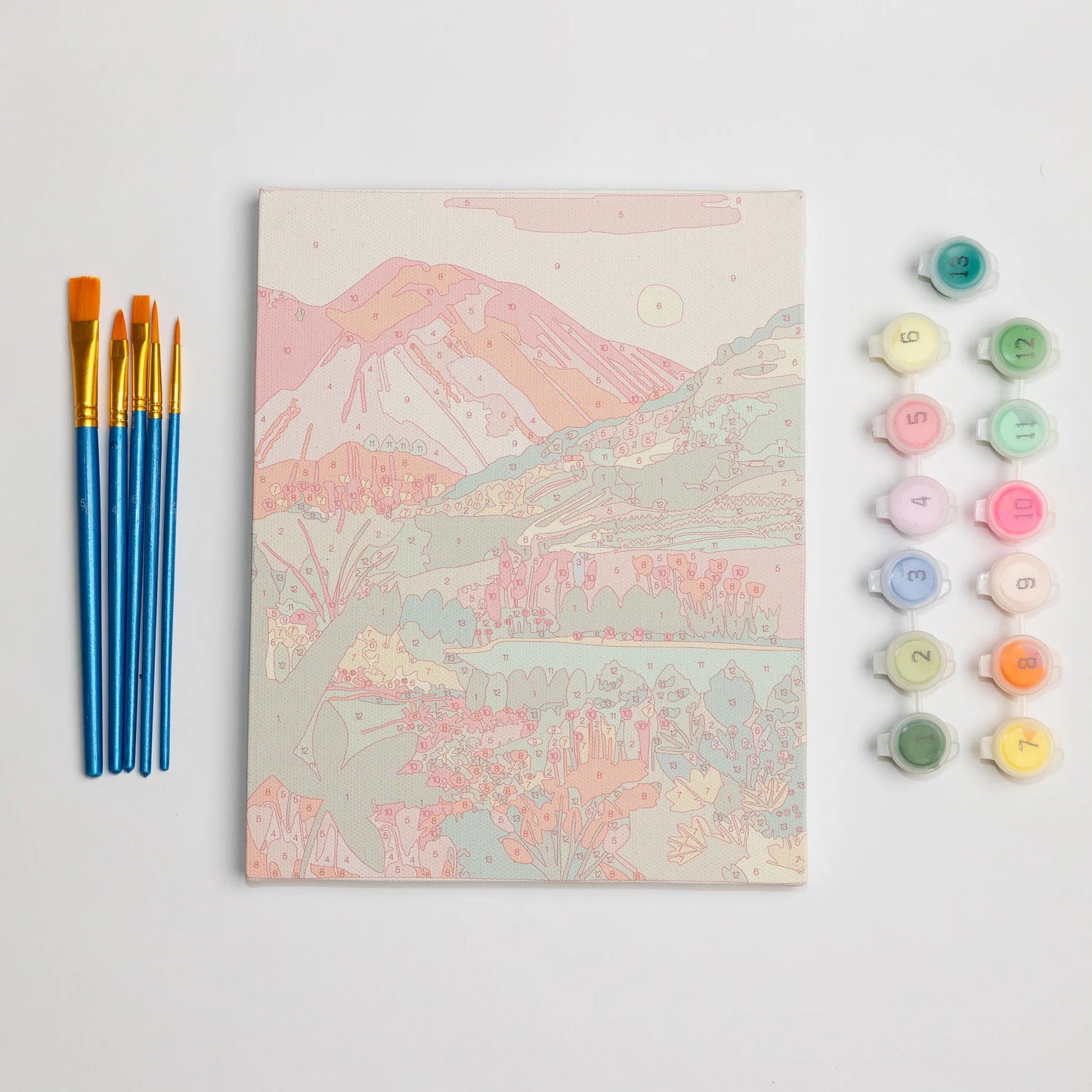 Mini Paint by Number Kit - Rainbow Mountain