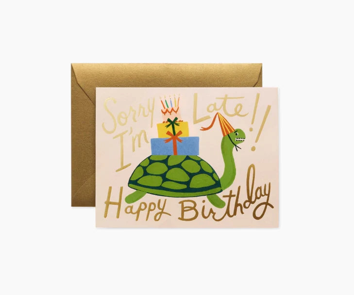 Turtle Belated Birthday Card