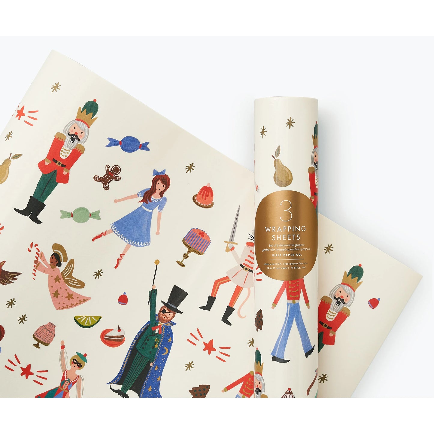 Nutcracker Gift Wrap Sheets | Roll of 3