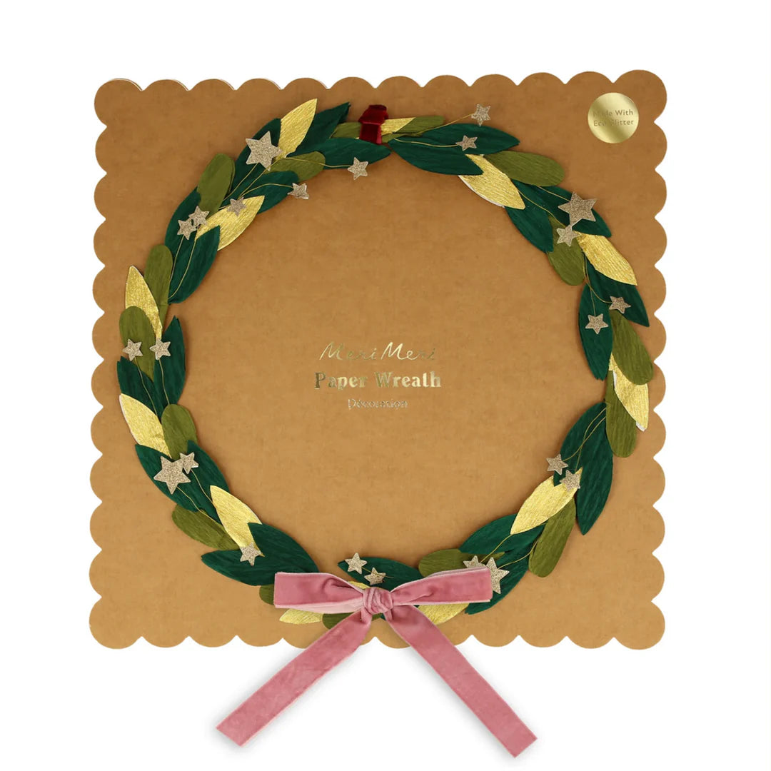 Paper Leaf & Star Wreath