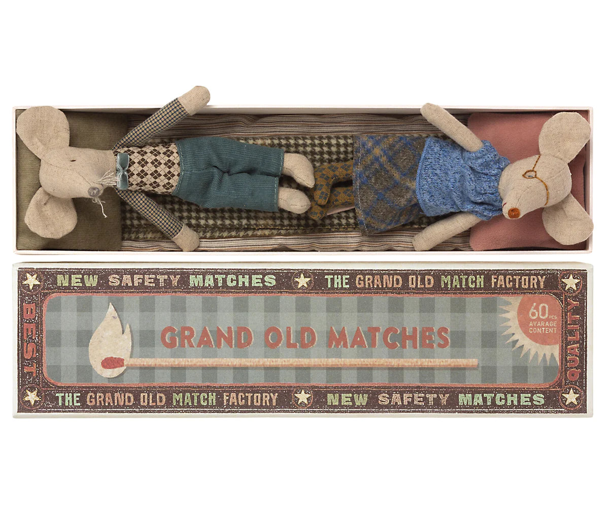 Grandma and Grandpa Mice in Matchbox