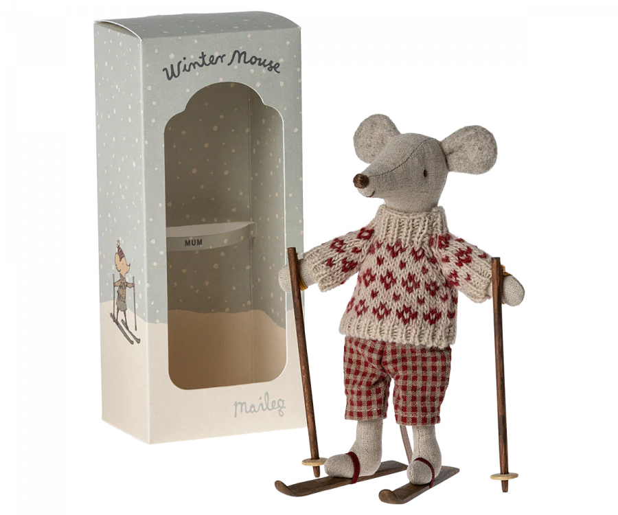 Mum Winter Mouse With Ski Set