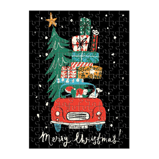 Christmas Car | 130 Piece Jigsaw Puzzle Ornament