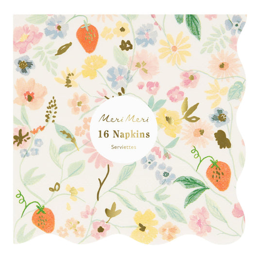 Elegant Floral Small Napkins | 16 Pack