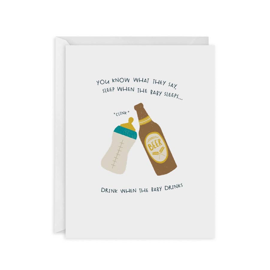 Baby Drinks New Baby or Baby Shower Card